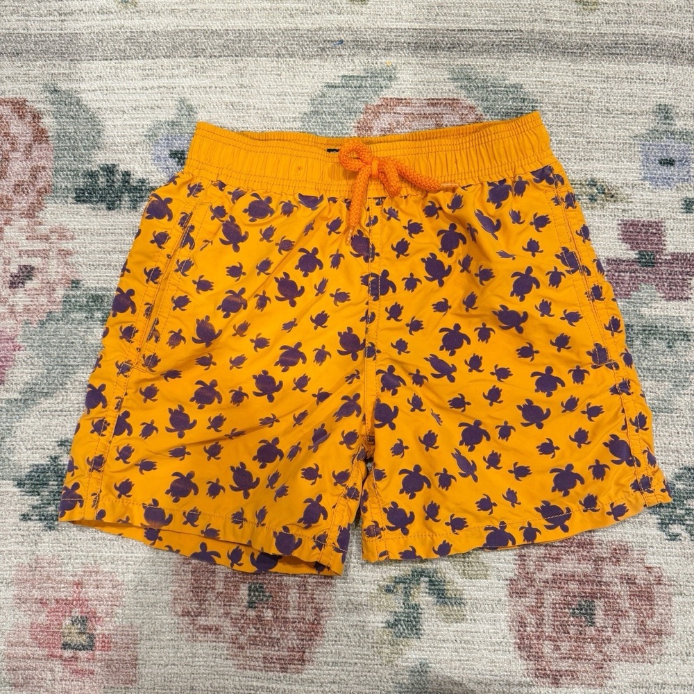 Vilebrequin Boys Swim Trunks Size 10 Turtle Print Board Shorts Lined Pockets